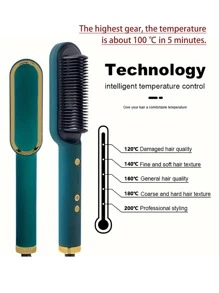 Máy uốn tóc và hỗ trợ tóc đa năng 2 trong 1, sử dụng cả ướt và khô, công nghệ gốm, phích cắm 110V của Hoa Kỳ, lược tạo kiểu tăng dần nhiều nhiệt độ, quà tặng cho nữ, quà tặng Ngày của Mẹ - Xem 5