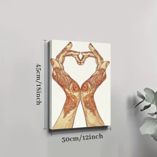 1pc Framed Canvas Wall Art, Heart Hands Gestures Art Print Canvas Poster, Ideal Gift For Bedroom Living Room Hallway Dorm Wall Decor