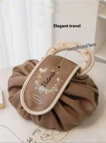 1 pieza Bolsa de maquillaje personalizable con patrón de nombre, de gran capacidad y a prueba de agua, regalo conveniente para llevar para novia, esposa, dama de honor, mejor amiga, ideal para natación, fitness, viajes, cumpleaños