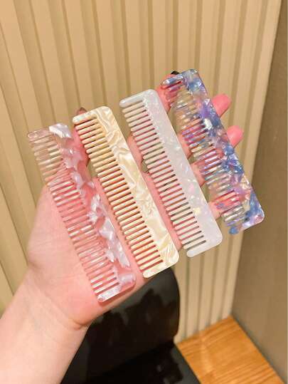 1 件女士时尚简约多种颜色中号梳子易于携带可放入包中发饰