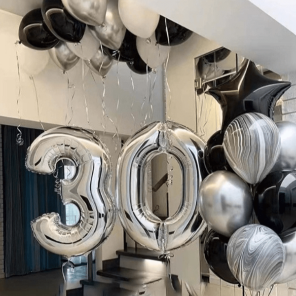 Balão Numérico 80cm Numero metalizado gigante 32 Polegadas