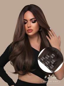 Yilite Hair Extensions Clip Ins 14-20 Inch 7pcs #2 Darkest Brown Clip In Hair Extensions Human Hair Straight Clip In Hair Extensions Real Human Hair Double Weft (14-20 Inches #2 Darkest Brown) - S2 - View 2