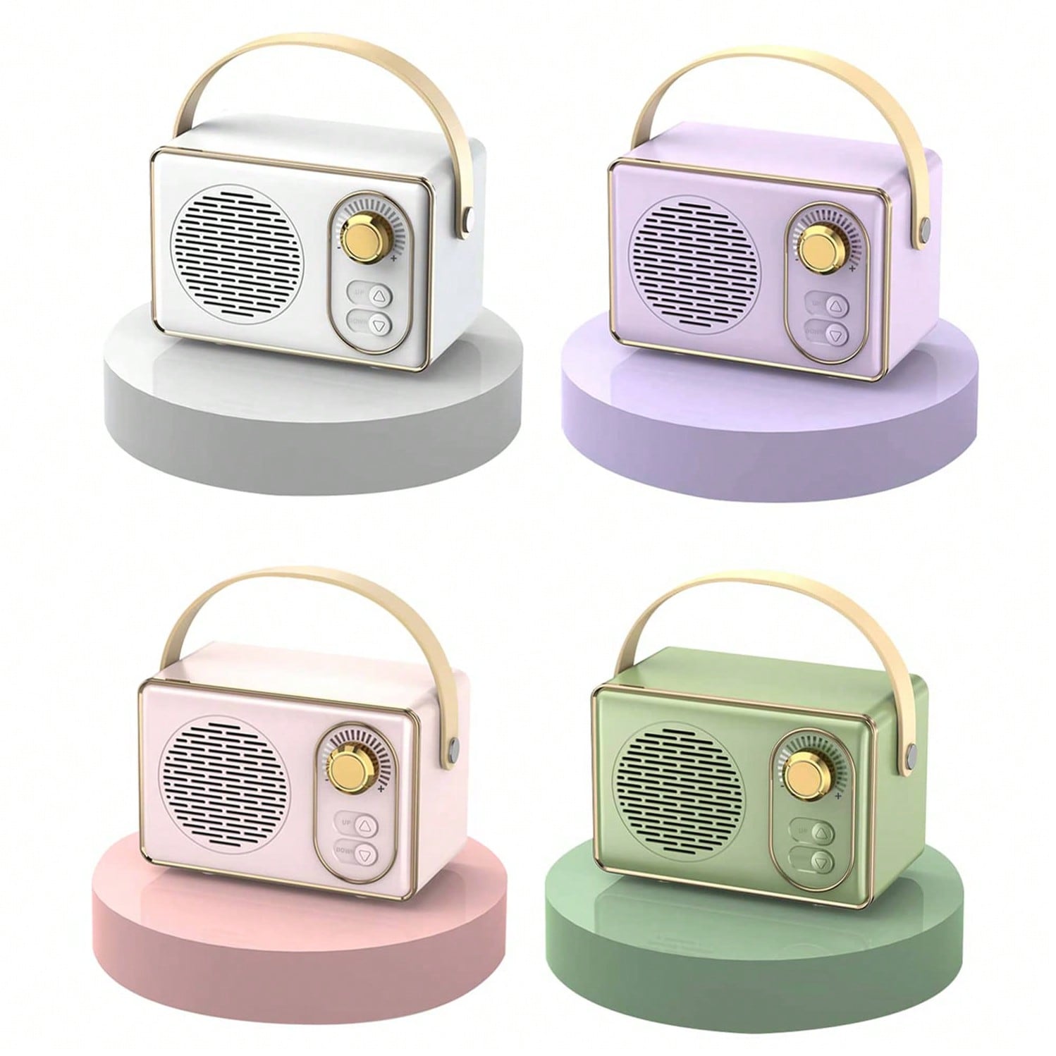 Altavoz Bluetooth retro, altavoz inalámbrico mini, sonido estéreo claro, graves profundos, altavoz portátil retro, compatible con iPhone, dispositi