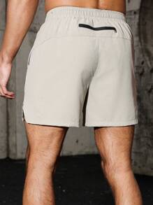 男士速干弹力多口袋户外运动短裤 - 卡其色 - 查看 7