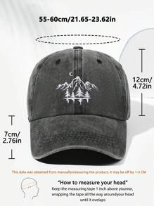1 件男女通用山地刺绣复古棒球帽，可调节带子，适合男士日常时尚、户外露营、旅行 - C - 查看 5
