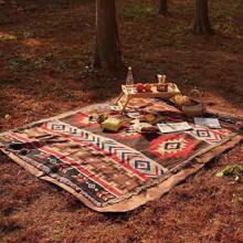 便携式加厚野餐垫、露营毯、沙滩巾、沙发盖、户外露台花园帐篷垫、防水、保暖、波西米亚风格家居装饰、抗撕裂休闲毯、桌布、壁挂 - 紅色 - 查看 4