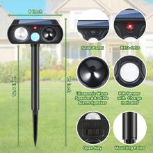 Paquete de 4 repelentes ultrasónicos solares: Estroboscopio LED, ahuyenta mapaches - *4 - Ver 3