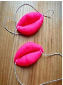 1 件趣味舞台表演香肠嘴道具，火红性感嘴唇香肠嘴，红色随机
