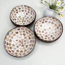 1 pieza Recipiente de coco para dulces con soporte, recipiente natural de coco para almacenamiento, contenedor de dulces y frutos secos, útiles escolares, regalo de Navidad