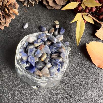 100g Natural Blue Veined Stone, Tumbled Crushed Stones, Decorative Pebbles, Aquarium, DIY Fish Tank, Flower Pot, Succulent, Holiday, Wedding Decor, Home Garden Gifts