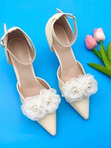 2pcs Removable Fashionable Burned-Edge Pearl Flower High-Quality Delicate Shoe Charm Accessories
