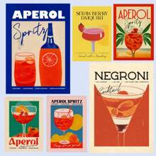 1 幅无框海报墙艺术复古卡通果汁海报和印刷饮料帆布画俱乐部酒吧商店家居装饰 - 彩色 - 查看 2