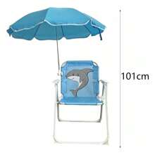 Silla de playa para niños al aire libre, plegable, sombrilla para acampar, silla trasera de ocio para niños, dia de campo