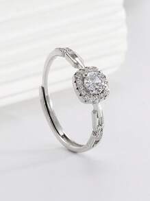 Artepollo A 925 Silver Hypoallergenic Wedding Ring With A Chain Design, Set With Sparkling Cubic Zirconia And Adjustable Open-Band. Perfect For Wearing At Weddings, As A Wedding Gift, Party Favors, Birthday Gifts, Or Anniversary Presents.