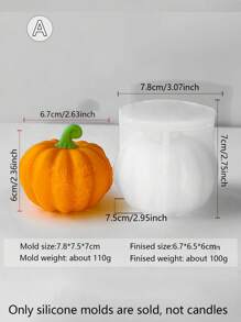 Patterned Pumpkin Shaped Mold, Realistic Pumpkin Shaped Silicone Mold, Easy To Disassemble And Clean, Supports Batch Replication For Candles, Compatible With Plaster Sculptures And Creative Doodles, DIY Hobby And Art Class, Garden Patio Flower Pot Decor, Resin Crystal Office Desk Home Bedroom Hallway Art Piece, Suitable For Spring, Autumn, Thanksgiving, Halloween And Other Festivals Gifts Birthday Graduation - White - View 6