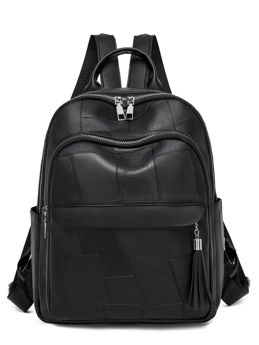 高品质柔软皮革复古女士背包，大容量旅行背包