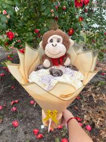 30pcs/Set Flower Wrapping Paper With Ribbon, Waterproof Flower Bouquet Packaging Paper, Suitable For Wedding, Birthday, Flower Shop, DIY Crafts