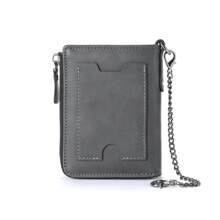 1pc New Men Wallet Vintage Skull Multi-Function Zipper Card Holder Wallet For Young Student Versatile Multi Card Slots Wallet Purse Wallet Mini Wallet Men Wallet Leather Small Wallet - Black - View 4
