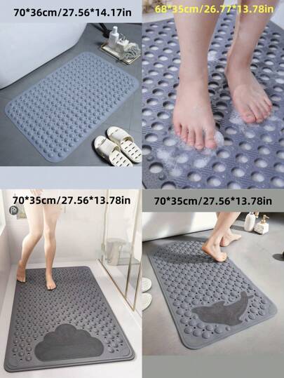 Bathroom Anti-Slip Mats Made Of PVC And TPE With Suction Cups, Bathroom Anti-Slip Mats, With Dolphin Shape, Three Cloud Shape, Multi-Cloud Shape, Multi-Pocked Shape, Striped Shape, Multiple Color Options, Foot Mats With Suction Cups, Massage At The Shape Position, Double-Sided Grip, Suitable For Bathrooms, Showers, Bathroom Supplies Bathroom Decor Fall Decor Bathroom Accessories Back To School