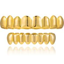 THATBOY 2pcs/Set Hip Hop Rapper Fashion Jewelry For Vampire Grillz 18K Golden Silvery Color Plated Braces Vampire Wolf Teeth Grills,Halloween - Multicolor - View 15