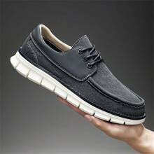 Men's Outdoor Casual Sports Shoes, Lace-Up, Casual Cargo Style Style, Soft Canvas Upper With Flexible Sole