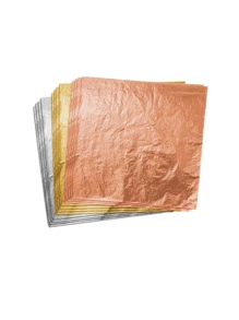 100 片仿金箔适用于艺术、镀金、绘画、家具装饰、仿金箔板 - 彩色 - 查看 1