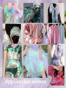 1 件 7 色欧根纱面料,适用于婚纱时尚 DIY、节日装饰背景 - 彩色 - 查看 8