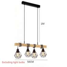 木制长吧台吊灯，适用于咖啡厅、服装店、餐厅的创意照明