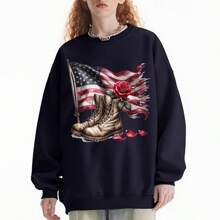 1/2/3 Pcs Anniversary Theme Heat Transfer Patches, Plastic, Washable & Ironable, Cartoon Soldier Boot & Rose Flag Design, Suitable For DIY T-Shirts, Hoodies, Jeans, Backpacks, Tote Bags, Pillows, Retro Baseball Caps, Patriotic Decoration