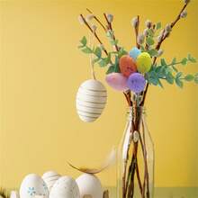 Palillos artificiales para huevos de Pascua, palitos pastel para huevos de Pascua, ramas con hojas verdes para el hogar. - Verde claro - Ver 6