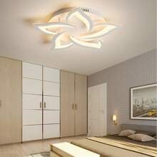 Luminaire de plafond moderne à LED avec fleurs, décoration de maison. Luminaire de plafond simple et de luxe en aluminium/fer avec lumière blanche fraîche/blanche chaude 5500-6000K/2700-3500K pour salon, chambre, chambre d'enfant, salle à manger, restaurant, café, vestiaire, bureau moderne. Luminaire décoratif d'intérieur noir et blanc