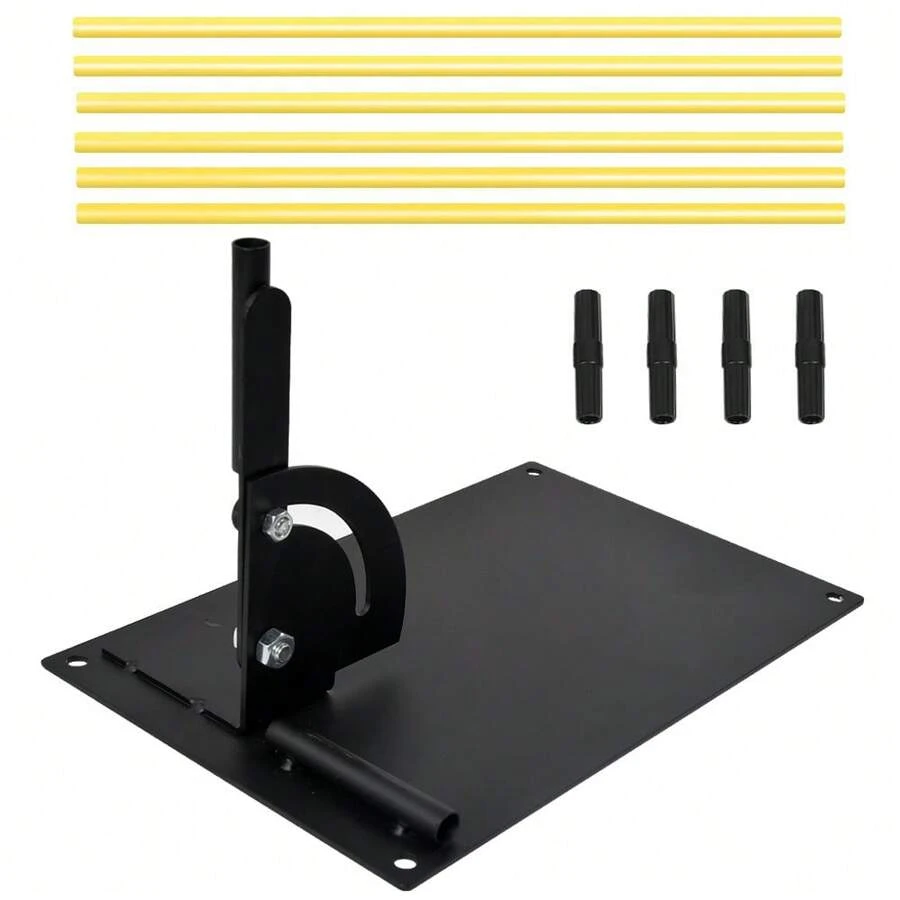 Golf Alignment Stick's Plate Training Swing Practice Aid Stick Holder - Black - View 1