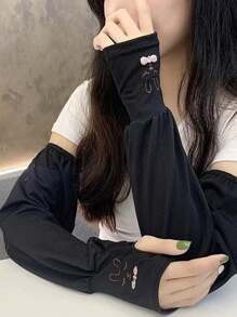 1 双女士宽松透气防紫外线袖套，适合夏季户外使用 - 多色 - 查看 2