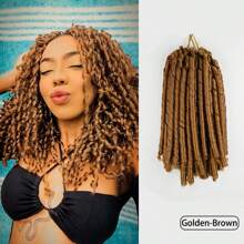 柔软钩编发 1 件 30 股/包 合成 Dreadlocs 8 英寸渐变色接发 适合非洲女性 - 二合一直发和编织发造型（8 种颜色，30 股/件） - 彩色 - 查看 15
