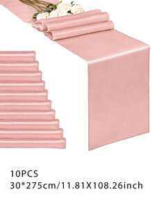 Set de 2 piezas/10 piezas Manteles de tela satinada multicolor de 30*275cm de largo, telas de alta calidad y suavidad sedosa para bodas, fiestas de cumpleaños, banquetes, graduaciones, decoración de eventos de compromiso, también se puede usar como faja para sillas o accesorio