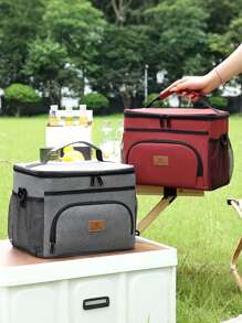 [防漏冷藏] 隔热防漏冷藏袋 | 15罐 | 牛津布 | 防水、轻便、保暖 | 午餐盒袋，适用于徒步旅行、海滩、钓鱼和户外野餐 | 黑色 | 户外用品（随机字母）学校用袋 学校配件 学校用品