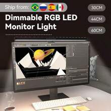CANMEIJIA Dimmable LED Double-Sided Backlit Display Monitor Lamp With Touch Control, Flat/Curved Panel, 44cm/40cm/60cm/33cm, Magnetic Suspension, USB Powered, 7-Color RGB/3-Color Adjustable, Memory Function, Eye-Care, Suitable For Gaming, Movie, Reading, Office, Desk, Computer, Bookshelf, Reading Light, Ambient Lighting - Đèn treo màn hình - Xem 10