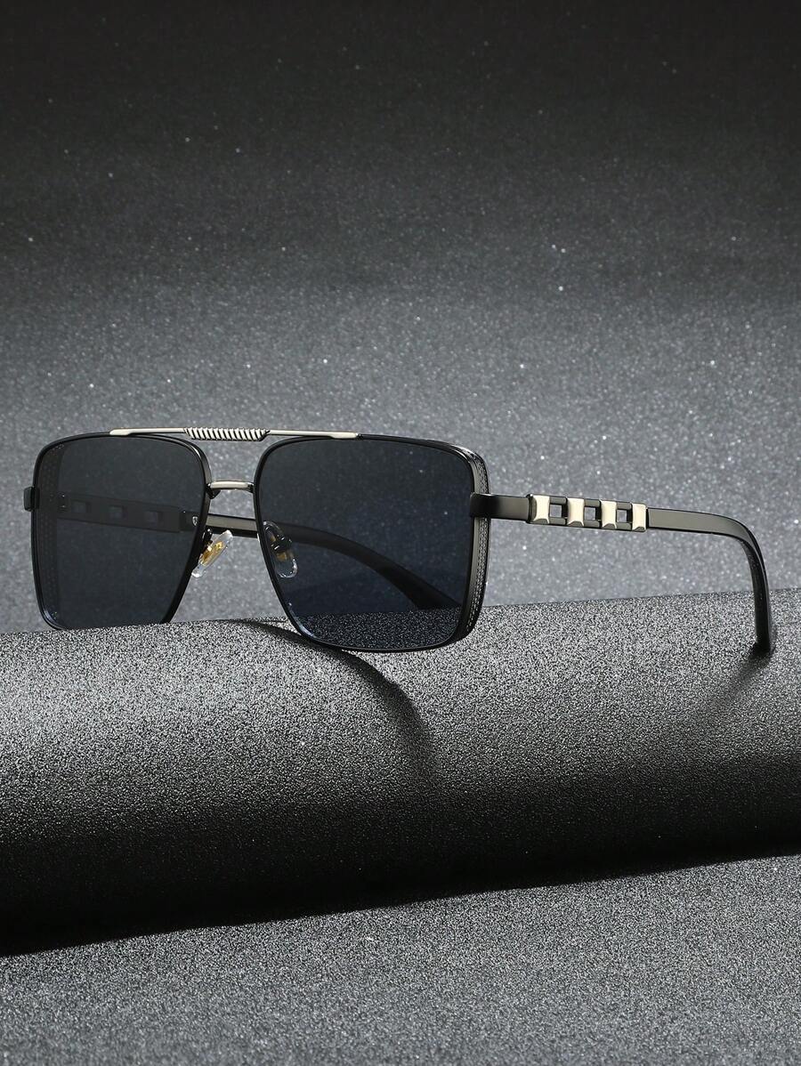 1 副男士金属框方形时尚眼镜，百搭街头风格 - 35050 - 查看 1