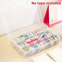 1pc 15-Compartment Washi Tape Organizer,Adjustable Compartment Grid Slot Storage Box,Clear Organizer Container Storage Box With Adjustable Dividers,Removable Clear Jewelry Divider Storage Box,For Art Supplies, Jewelry, Beads, Stationery, Stickers, And Tape,Back To School Supplies
