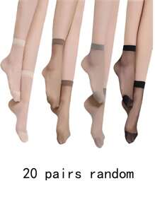 30 件装水晶丝袜，透气，防臭，短款透明纯色隐形袜子，适合青少年，夏季轻便 - 彩色 - 查看 10