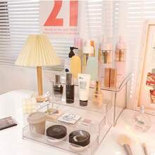 1 件/2 件简约折叠收纳架，透明 PET 储物架，适用于办公桌、厨房、宿舍、杯架