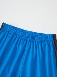 Teen Boy Quick Dry Breathable Mesh Sports Shorts, Loose Fit, Outdoor Workout Shorts - Blue - View 5