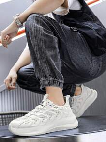 Men's Fashion Casual Sports Shoes, Breathable Shock-Absorbing Running Sneakers, Lightweight Non-Slip Walking Shoes