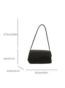 Sac à épaule asymétrique vintage simple et élégant de couleur unie