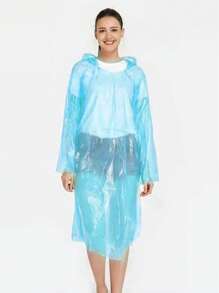 6pcs Disposable Raincoat Adult Pullover Poncho High Pressure PE Thickened Material Outdoor Hiking Rafting - Multicolor - View 11