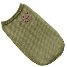 Hundeoberbekleidung geeignet für Frühling und Sommer Outdoor-Reisen. Tragen Sie eine weiche, bequeme, atmungsaktive Hundeweste. Atmungsaktives Haustierhemd mit niedlichem Bärchen-Aufnäher, einfarbige modische Weste für Welpen und Katzen Sommer-Bekleidung - Verschiedenfarbig - Übersicht 25