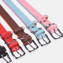 Collar de perro personalizado de PU con almohadilla de goma suave y cómoda, placa de identificación personalizada para perros pequeños y medianos, collar resistente - Multicolor - Ver 4