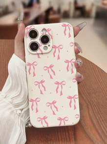 Bow-Knot 1pc Perforated Edge Pink Bowknot Painted Thickened Shockproof Phone Case Compatible With Iphone 16, IPhone 16 Pro, IPhone 16 Plus, IPhone 16 Pro Max, IPhone 15 Pro Max, Apple IPhone 13, IPhone 14, Galaxy S25, Galaxy S25 Plus, Galaxy S25 Ultra, Galaxy A50, A12, A32, A52, A72, A51, A21S, A13, A14, S22 Ultra, S23, A33, A53, S20 FE, Redmi 11, 12 Pro, 12, 12X, Note 11, 9A, 9C, Poco X3 NFC, Redmi 10, 9, Note 9, 12C, Note 11 Pro, Redmi 10C, Note 8 Pro - Multicolor - View 6