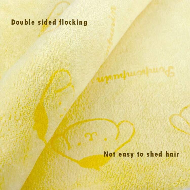 Miniso Sanrio Characters Cute And Soft 140cm/55.1inch * 74cm/29.1inch Microfiber Pattern Bath Towel(1PC) - Yellow - View 5