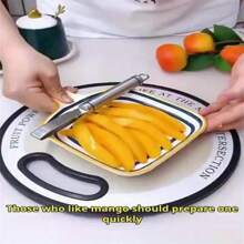 Mango-Schneidegerät & Schäler aus Edelstahl - einfache Entkernung, perfekt für Obst & Gemüse, Küchenhelfer